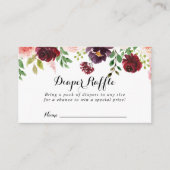 Burgundy Lila Spring Floral Diaper Raffle Ticket Begleitkarte (Vorderseite)