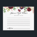 Burgundy Lila Spring Floral Wedding Advice Card Postkarte<br><div class="desc">Diese bordeauxrote, lila Frühlingsstift ist perfekt für eine Hochzeit. Die handbemalte Einrichtung besteht aus grünen Blätter, blendend rosa, rot, lila, rot, weiß und bordeauxfarbenen Rose, die in kleinen niedlichen Bouquets gepflegt sind. Diese Karten sind ideal für Hochzeiten, Brautparty, Babydusche, Graduiertenfest u.v.m. Personalisieren Sie die Karten mit den Namen der Braut...</div>