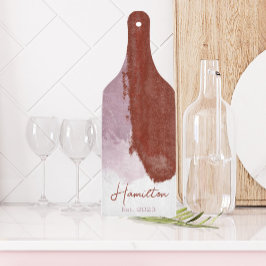 Burgundy Lila Watercolor Monogram etabliert Schneidebrett