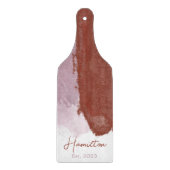 Burgundy Lila Watercolor Monogram etabliert Schneidebrett (Vorderseite)