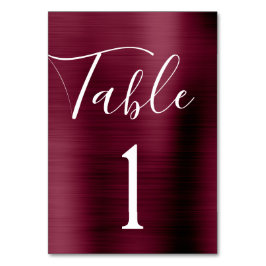 Burgundy Lila Wedding Metallic Tischnummer