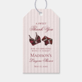 Burgundy Lingerie Shower Bachelorette Bridal Favor Geschenkanhänger