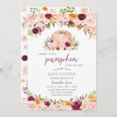 Burgundy Little Pumpkin Baby Dusche Einladung (Vorne/Hinten)