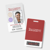 Burgundy-Logo, Bar Code-ID Personalausweis Schlüss Ausweis (Vorder- & Rückseite)