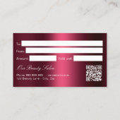 Burgundy Logo qr Code Geschenkgutschein Karte (Rückseite)