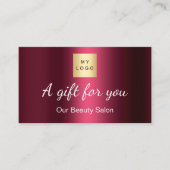 Burgundy Logo qr Code Geschenkgutschein Karte (Vorderseite)