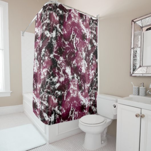 Burgundy Marble Abstrakt Duschvorhang (Beispiel)