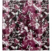 Burgundy Marble Abstrakt Duschvorhang (Vorderseite)
