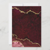 Burgundy Marble Agate Graduation Party Einladung (Rückseite)