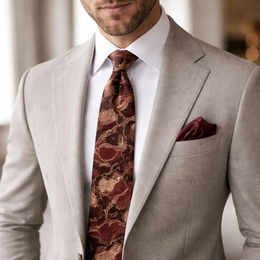 Burgundy Marble Design Krawatte