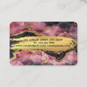 Burgundy Marble Gold Foil Pinselstrich Visitenkarte (Rückseite)