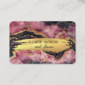 Burgundy Marble Gold Foil Pinselstrich Visitenkarte (Vorderseite)