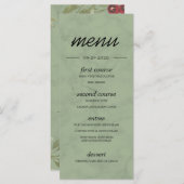 Burgundy Marble Greenery Botanische Granatäpfel Menükarte (Vorne/Hinten)