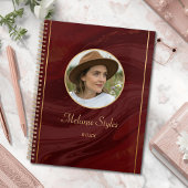 Burgundy Marble Personalized Photo Planer