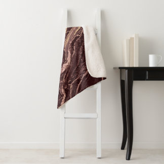 Burgundy Marble Stone Elegant Luxury Simple Modern Sherpadecke