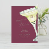 Burgundy Margarita Brautparty Einladung (Stehend Vorderseite)