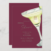 Burgundy Margarita Brautparty Einladung (Vorne/Hinten)