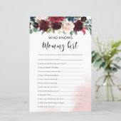 Burgundy Marine Blumengestein, der Mommy Best Game (Stehend Vorderseite)