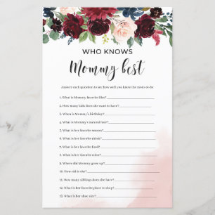 Burgundy Marine Blumengestein, der Mommy Best Game