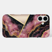 Burgundy-Marmortextur, geometrisch Case-Mate iPhone Hülle (Rückseite (Horizontal))