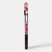 Burgundy-Marmortextur, geometrisch Case-Mate iPhone Hülle (Rückseite / Links)