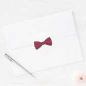 Burgundy Maroon Bow Bowtie Wedding Prom Groom Runder Aufkleber (Umschlag)