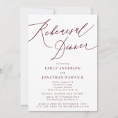 Burgundy Maroon Calligrafy Wedding Probe Einladung (Vorderseite)