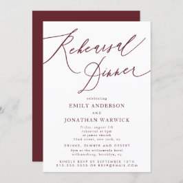 Burgundy Maroon Calligrafy Wedding Probe Einladung