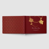 Burgundy Maroon Champaign Gold Floral Wedding Red Gästebuch (Voll)