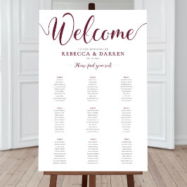 Burgundy Maroon Deep Red Seating Chart 9 Tabellen Poster