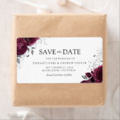 Burgundy Maroon Floral Return Address Label (Insitu)