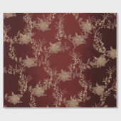 Burgundy Maroon Foxier Gold Wreath Blush Royal Geschenkpapier (Flach)
