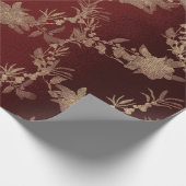 Burgundy Maroon Foxier Gold Wreath Blush Royal Geschenkpapier (Ecke)