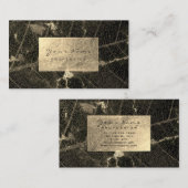 Burgundy Maroon Gold Sepia Marmorweg Botanischer G Visitenkarte (Vorne/Hinten)