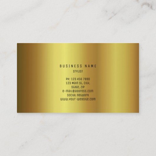 Burgundy Maroon Gold Vip Ombre Glitzer Visitenkarte (Rückseite)