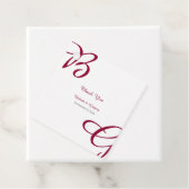 Burgundy Maroon Initials Herbst Hochzeit im Herbst Geschenkanhänger (Beispiel)