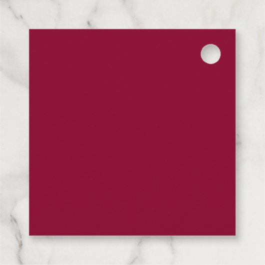 Burgundy Maroon Initials Herbst Hochzeit im Herbst Geschenkanhänger (Rückseite)