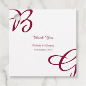 Burgundy Maroon Initials Herbst Hochzeit im Herbst Geschenkanhänger (Vorderseite)