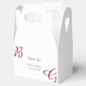 Burgundy Maroon Initials Herbst Hochzeit im Herbst Geschenkschachtel (Geöffnet)