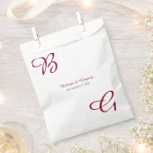 Burgundy Maroon Initials Herbst Hochzeit im Herbst Geschenktütchen (Ausgeschnitten)