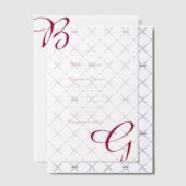 Burgundy Maroon Initials Herbst Hochzeit im Herbst Pergament Einladungen (Versetzt (Einladung))