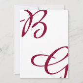 Burgundy Maroon Initials Herbst Hochzeit im Herbst Save The Date (Rückseite)