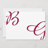 Burgundy Maroon Initials Herbst Hochzeit im Herbst Save The Date (Rückseite)