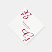 Burgundy Maroon Initials Herbst Hochzeit im Herbst Serviette (Ecke)