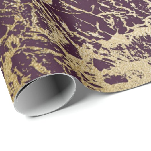 Burgundy Maroon Red Gold Glam Abstrakter Marmor Geschenkpapier (Rolleneckpunkt)