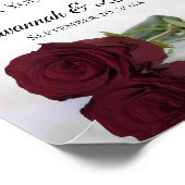 Burgundy Maroon Rose Geschenke & Karten Hochzeitsz Poster (Ecke)