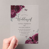 Burgundy Maroon Rose mit silberner, eleganter Hoch Acryleinladungen (Insitu (Handheld))