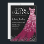 Burgundy Maroon Sparkle Dress 50. Geburtstagsparty Einladung<br><div class="desc">Burgundy Maroon Sparkle Dress 50. Geburtstagsparty 50 & fabelhafte Einladung Variationen zu der Einladung und passende Artikel in unserem Shop</div>