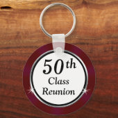 Burgundy Maroon White Black, Class-Wiedersehen-Fav Schlüsselanhänger (Rückseite)