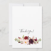 Burgundy Marsala Blume Brautparty von Mail Einladung (Rückseite)